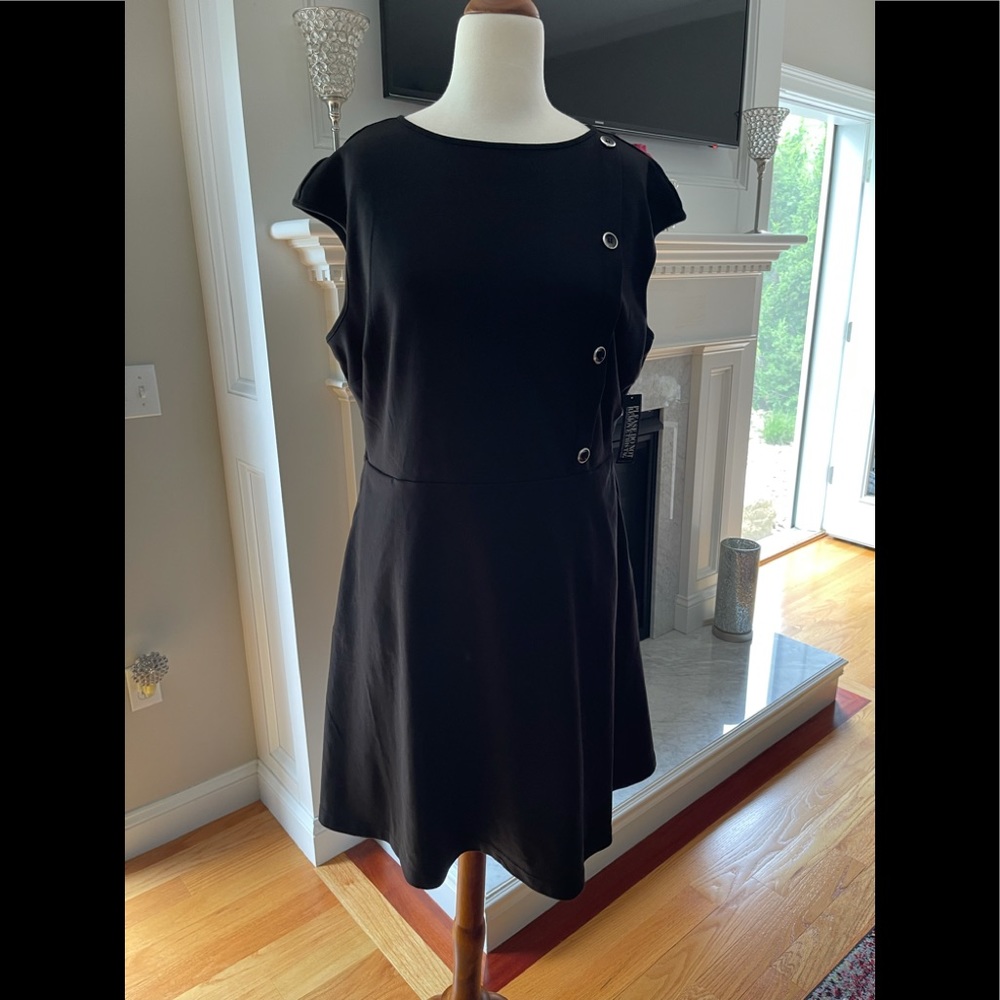 Side Button Flare Dress - XL